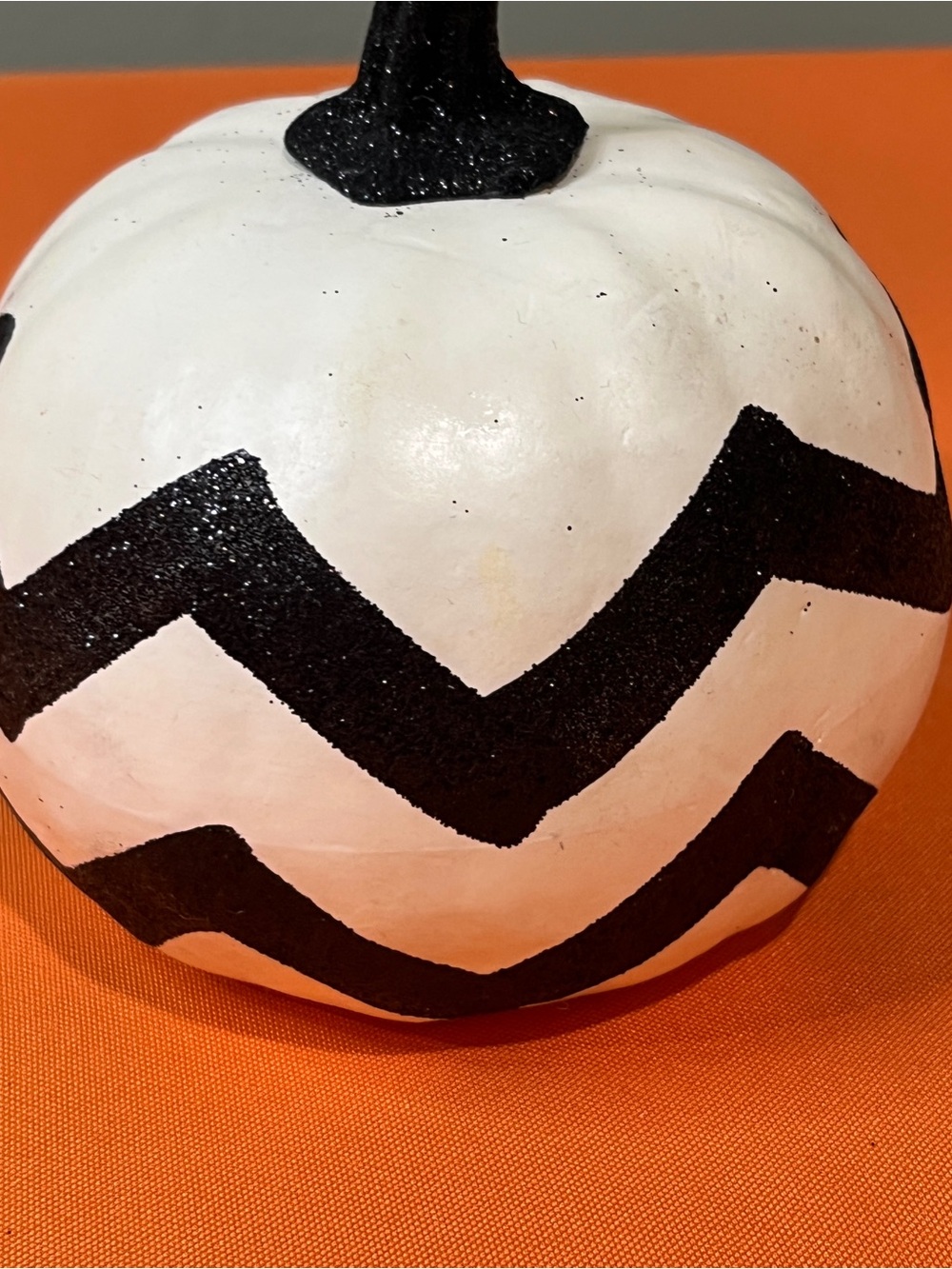 White and Black Decorative Pumpkins - Holiday Tabletop Décor - Picture 13 of 16